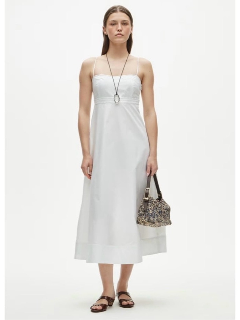 NWT J. Crew Petite Empire-waist Dress Cotton Poplin White